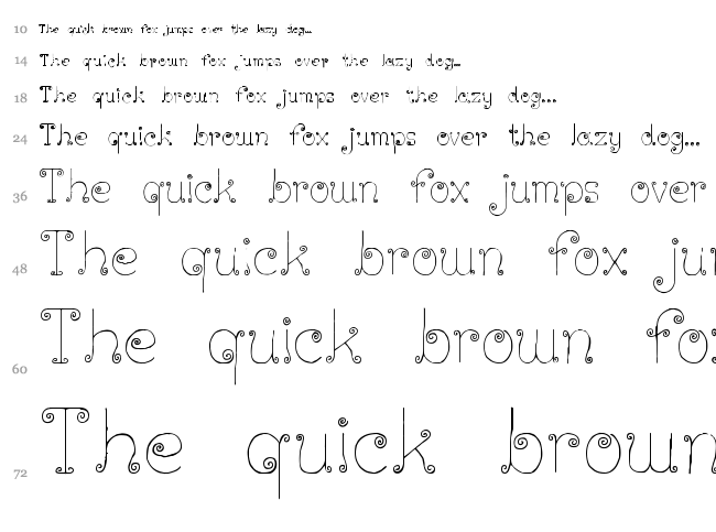 Lickcurl Petite font waterfall